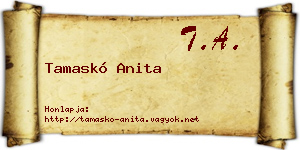 Tamaskó Anita névjegykártya